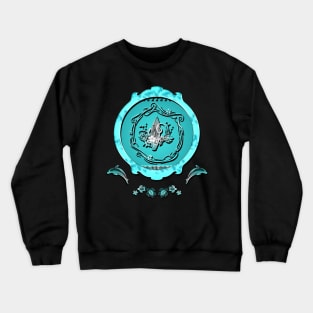 Tropical design, surfboard with flowers Crewneck Sweatshirt